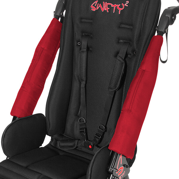 Seitenschutzpolster (rot) am Swifty (Gr. 2) Reha-Buggy